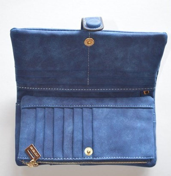 オリジナル注文、Ｒ様用、ペンギン財布、ブルー、手帳型財布&タートルネック 3枚目の画像