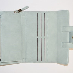 クランチ長財布、収納力抜群のお財布、エメラルド 3枚目の画像