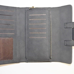 クランチ長財布、収納力抜群のお財布、ブラック 2枚目の画像