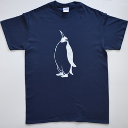 ペンギンＴシャツ、penguin、ネイビー、送料無料、新品 1枚目の画像