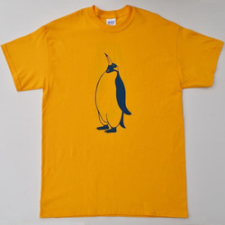 ペンギンＴシャツ、penguin、黄色、送料無料、新品 1枚目の画像