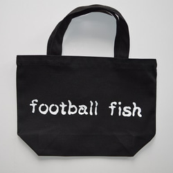 アンコウトートバッグ、黒、送料無料、魚、 キャンバス地 3枚目の画像