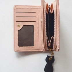 ネコ財布、NEKOクランチウォレット　黒ネコ OR 白ネコ 2枚目の画像