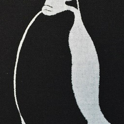 ペンギントートバッグ、黒、penguin, キャンバス地 2枚目の画像
