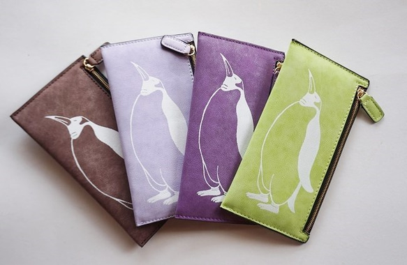ペンギン 長財布　マルチ財布、バック,　ハンドメイド 1枚目の画像