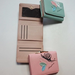 カタツムリ　がま口財布、二つ折り財布、収納力抜群のお財布！ 4枚目の画像