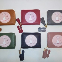 送料無料 ハンドメイド 猫ちゃん二つ折り財布 二つ折り財布