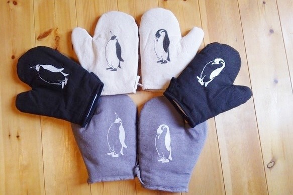 ペンギン　ハンドメイド　キッチン　鍋つかみ　2セット 1枚目の画像