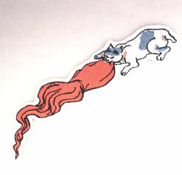 刺繍ワッペン■浮世絵■猫と蛸 1枚目の画像