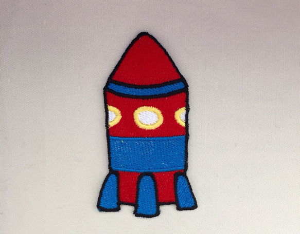 ロケット■刺繍■お名前ワッペン■ 3枚目の画像