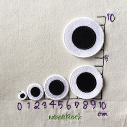 目◆動かない動眼ワッペン◆１～5㎝までサイズあります 2枚目の画像