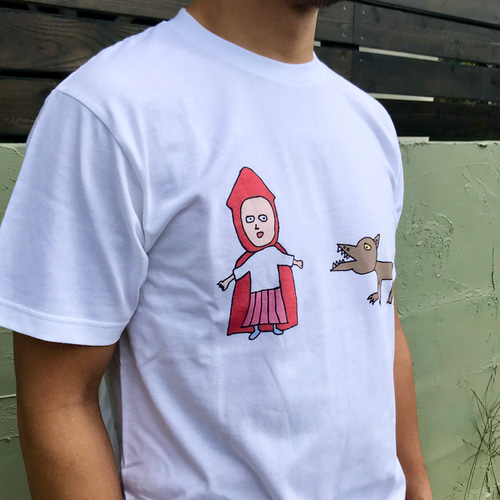 巨匠動物園】赤ずきんちゃんとオオカミTシャツ Tシャツ BESIDE
