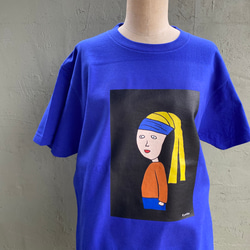 【巨匠動物園】青いハチマキの子Tシャツ(ジャパンブルー) 3枚目の画像