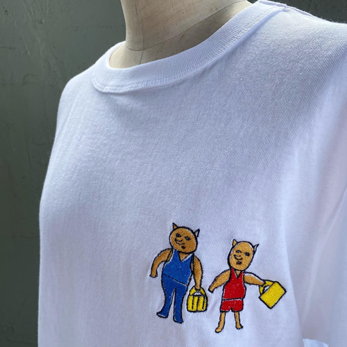 巨匠動物園】誰と誰・ワンポイント刺繍Tシャツ Tシャツ BESIDE 通販