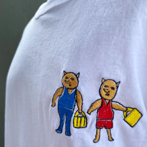 巨匠動物園】誰と誰・ワンポイント刺繍Tシャツ Tシャツ BESIDE 通販