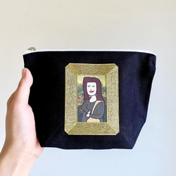 巨匠動物園】モナリザのニヤつきポーチ・黒 ポーチ BESIDE 通販