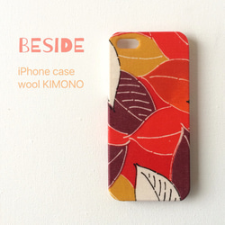 【KIMONO】希少☆アンティーク着物iPhoneケース(紅葉) 2枚目の画像