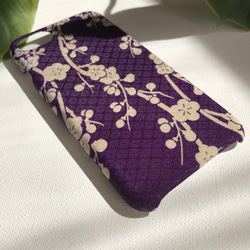 [KIMONO]稀有☆古董和服iPhone殼（紫色垂梅） 第2張的照片