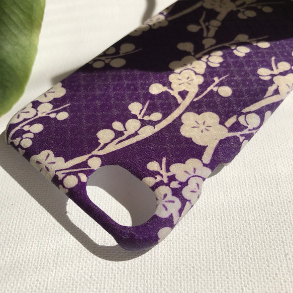 [KIMONO]稀有☆古董和服iPhone殼（紫色垂梅） 第3張的照片