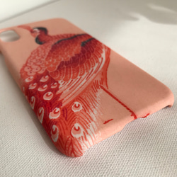 【KIMONO】アンティーク着物iPhoneケース・赤孔雀 4枚目の画像