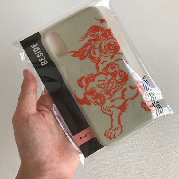 【KIMONO】唐獅子・アンティーク着物のiPhoneケース 4枚目の画像