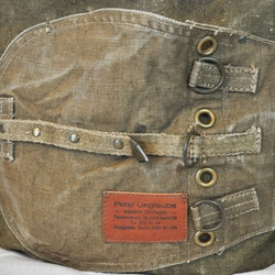 チェコ軍 ミリタリー シーサックリネンのトートバッグ/前ポケット 3枚目の画像
