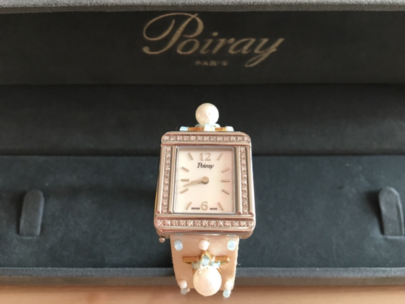 Poiray♪ポアレ時計ベルト〜オフホワイト地に金の星とコットン