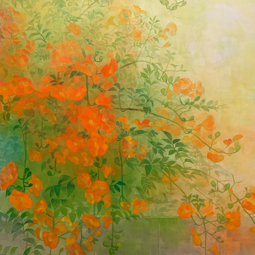 原画】ノウゼンカズラ 日本画 絵画 yumi 通販 10659827｜Creema