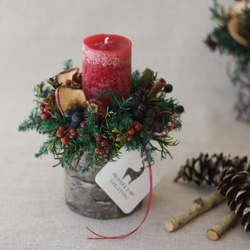クリスマスキャンドルリース〜Christmas〜 プリザーブドフラワー