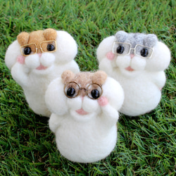 羊毛フェルト☆ふくろう.ハムスター☆ベビーヘアクリップ