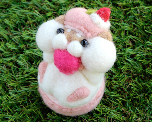 マカロン♪ハムスター【ロボロフスキー/ピンク】 羊毛フェルト Yuto