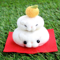 ぺたんこハムスターの鏡餅【お正月】 羊毛フェルト Yuto 通販 6509456