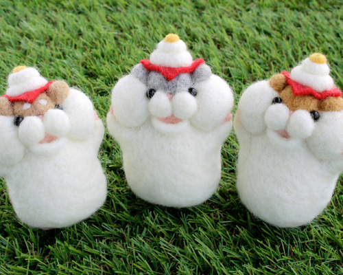 鏡餅☆ほっぺた ぷにっ！ハムスター【お正月】 羊毛フェルト Yuto 通販