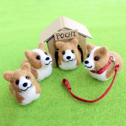 ひな祭り菱餅に乗った柴犬ちゃんのお雛様羊毛フェルト 羊毛フェルト