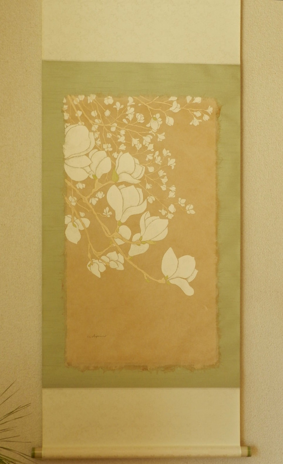 白木蓮】原画掛け軸 絵画 atelier clip 通販 11300380｜Creema