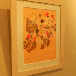 B5サイズ 額縁付 原画1点物 抽象画 水彩画 絵 花 アート 絵画 絵画