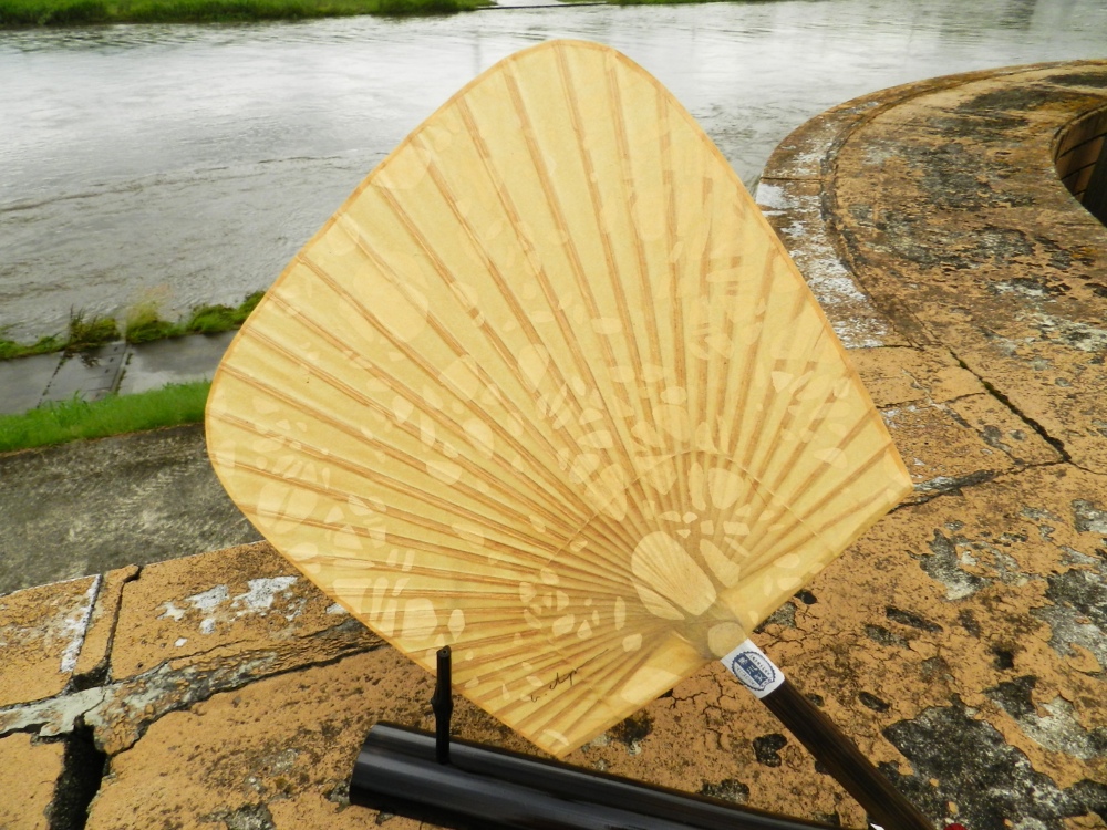 繭　来民渋うちわ　手書き原画