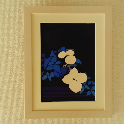 額付き【原画】「モクレン（木蓮）」 花の絵 インテリア 絵画