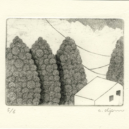 絵画　カラ−銅版画　額装品 額装銅版画（オリジナル作品） ニュートンの亡霊｜Yahoo!フリマ
