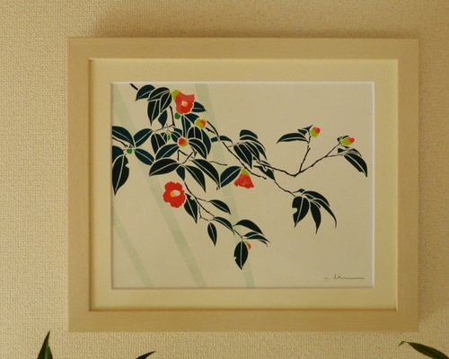 au 竹と椿】 原画額装品 絵画 atelier clip 通販 5115224｜Creema