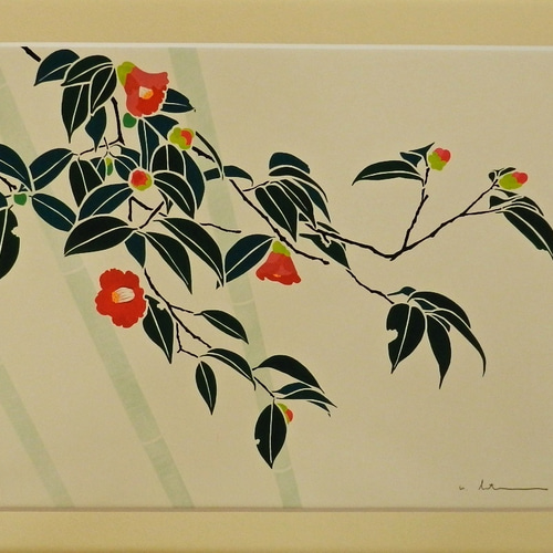 au 竹と椿】 原画額装品 絵画 atelier clip 通販 5115224｜Creema