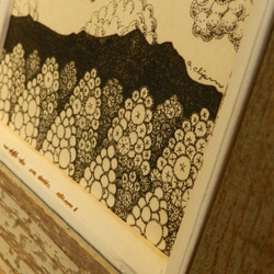 【hitoikitsuku　ー雲と山と杉ー】　ペン原画額装 5枚目の画像