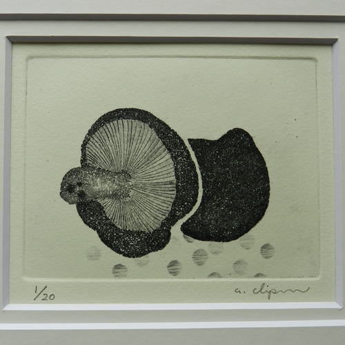 松茸　日本画　絵画　額装 p-j2-029_1.jpg