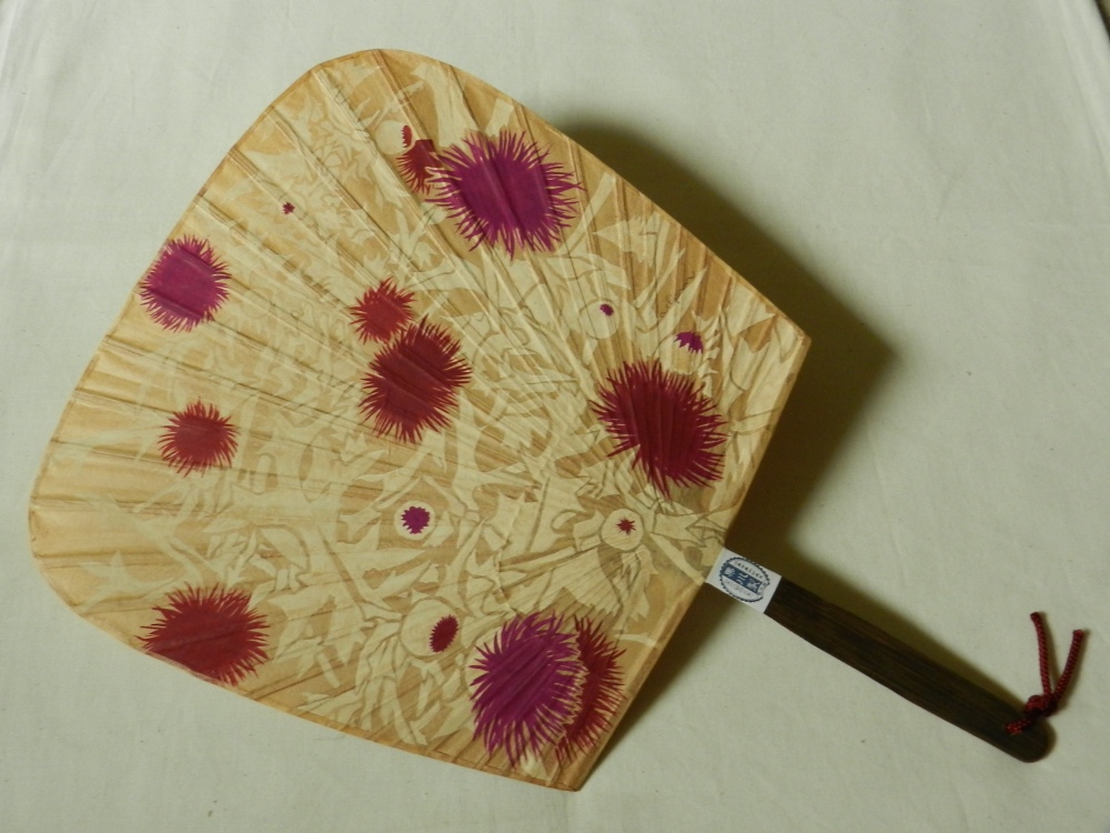 【ノアザミ】来民渋うちわ　手書き原画 7,200円