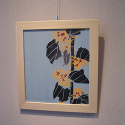 アクリル画　原画　「小さな花壇02」額縁付　SMサイズ 小さな花壇02」アクリル画 原画 風景画 額縁付 SMサイズ 絵画