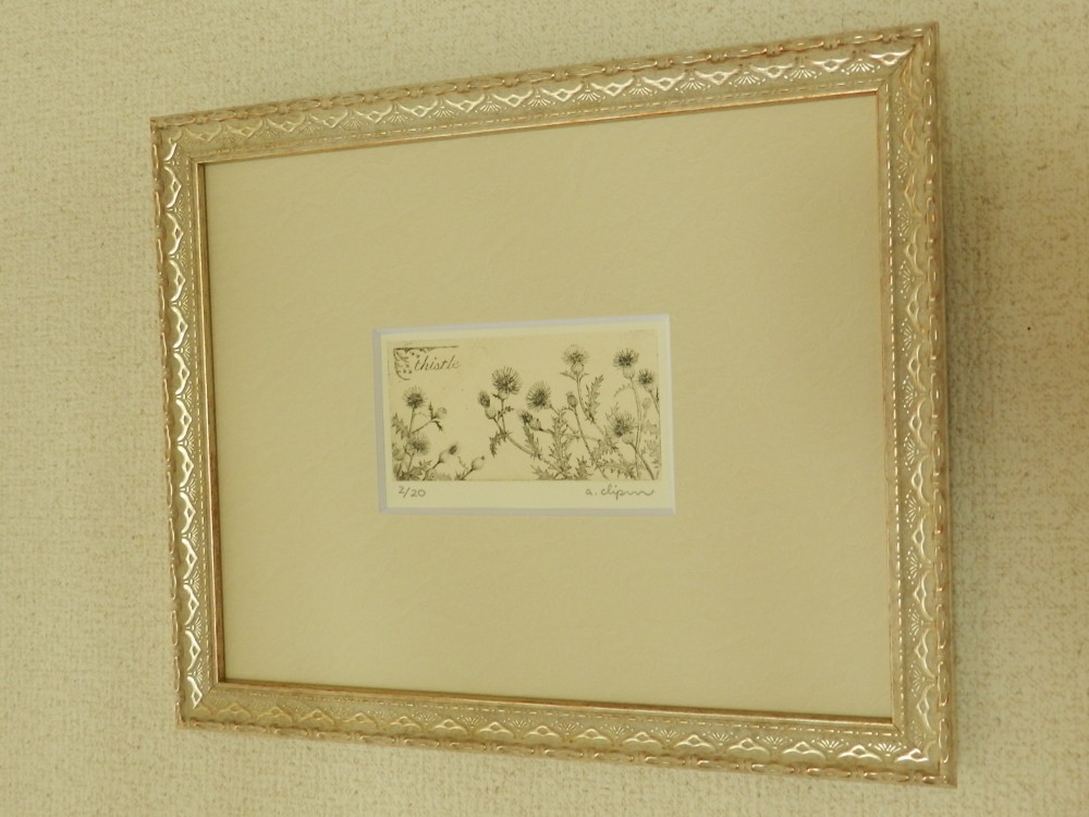 【野薊A　ノアザミ】銅版画　額装品