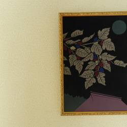 【新月と桑の実と屋根】原画額装品 2枚目の画像