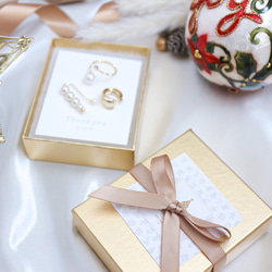 Pearl&Gold Xmas Gift Box  ［イヤーカフ・フォークリング3点セット］クリスマスコフレ 11枚目の画像