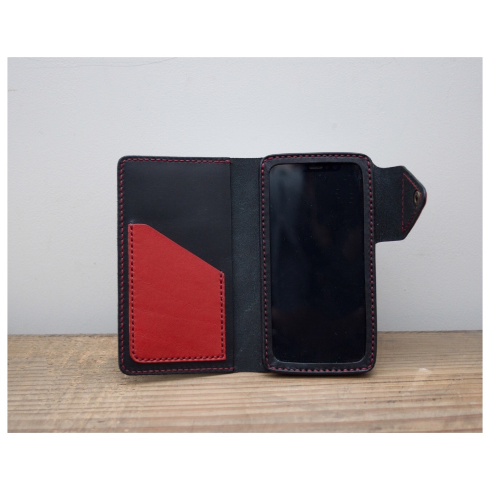 『受注製作』iphone用 手帳型 レザーケース 選べるカラー 全22色 ◁Triangle▷ 各種サイズに対応