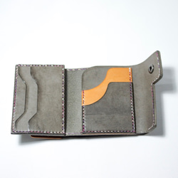限定製作 コンパクトな革製財布 サーペンタインxイエロー フル財布 3枚目の画像